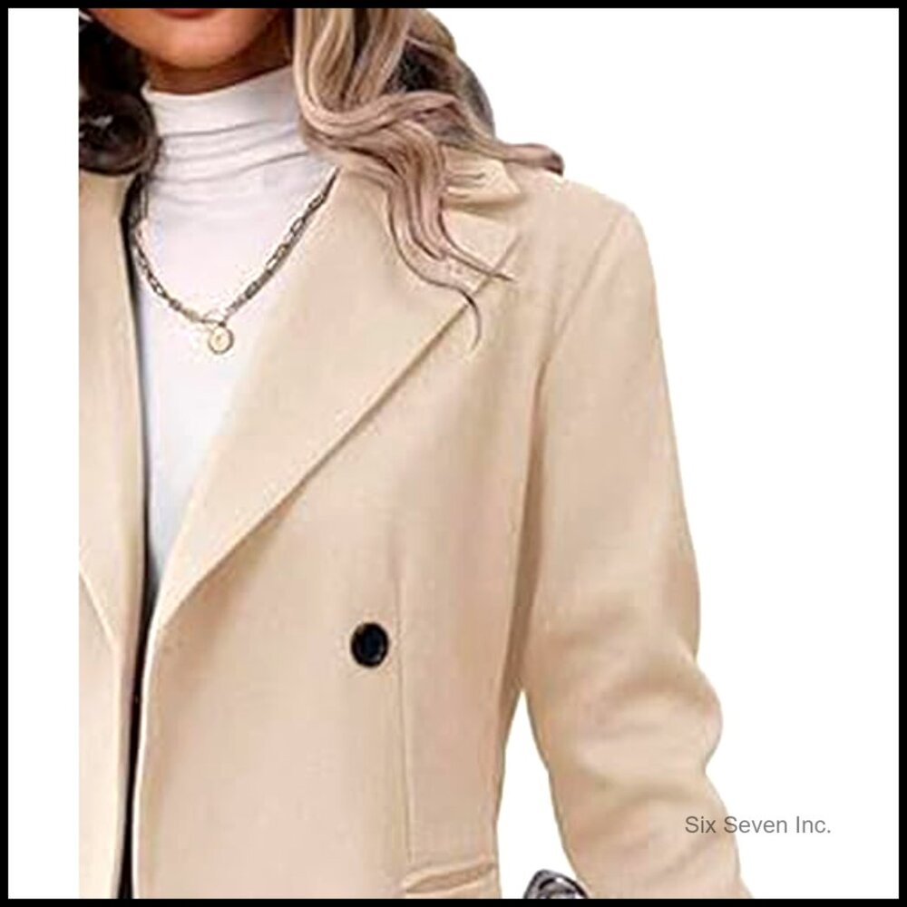 Polyester And Wool Blend Double Breasted Pea Coat… - image 3